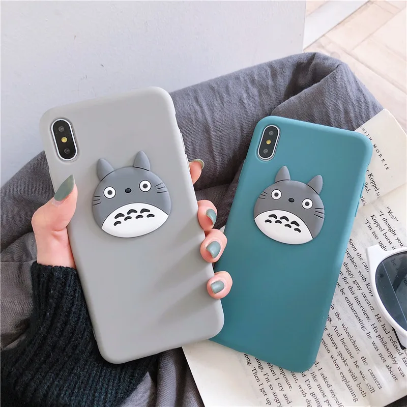 

Luxury Japan Cartoon Totoro Brand 3D Phone Case for iPhone XS MAX XR X 6 6S 7 8 Plus Cases Soft Silicon Back Cover Coque Fundas