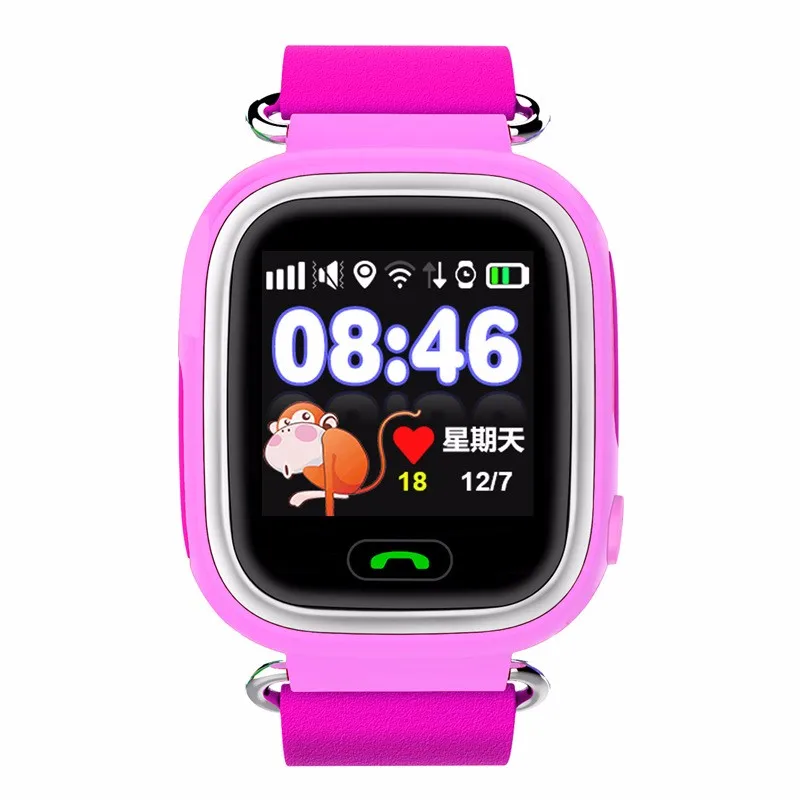 Q90 Смарт часы с gps телефон позиционирования сенсорный экран Wi-Fi SOS фитнес-трекер для детей Детские умные часы Z2 - Цвет: Pink