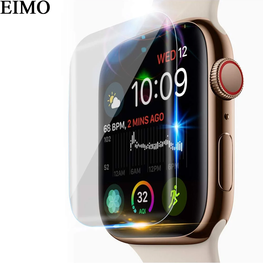 

EIMO Screen Protector Film for Apple Watch Series 4 44mm 40mm Iwatch band 4 9D Tpu Anti-Shock Full Coverage Protective Films