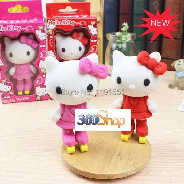 Free shipping 4pcs/lot  hello kitty eraser kids ca...