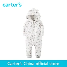 Carter s 1 pcs baby children kids Fleece Hooded Paw Print Jumpsuit 118G657 sold by Carter