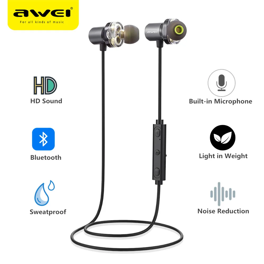 AWEI X650BL Беспроводной наушники гарнитура Bluetooth шейным Динамик шлем для телефонов
