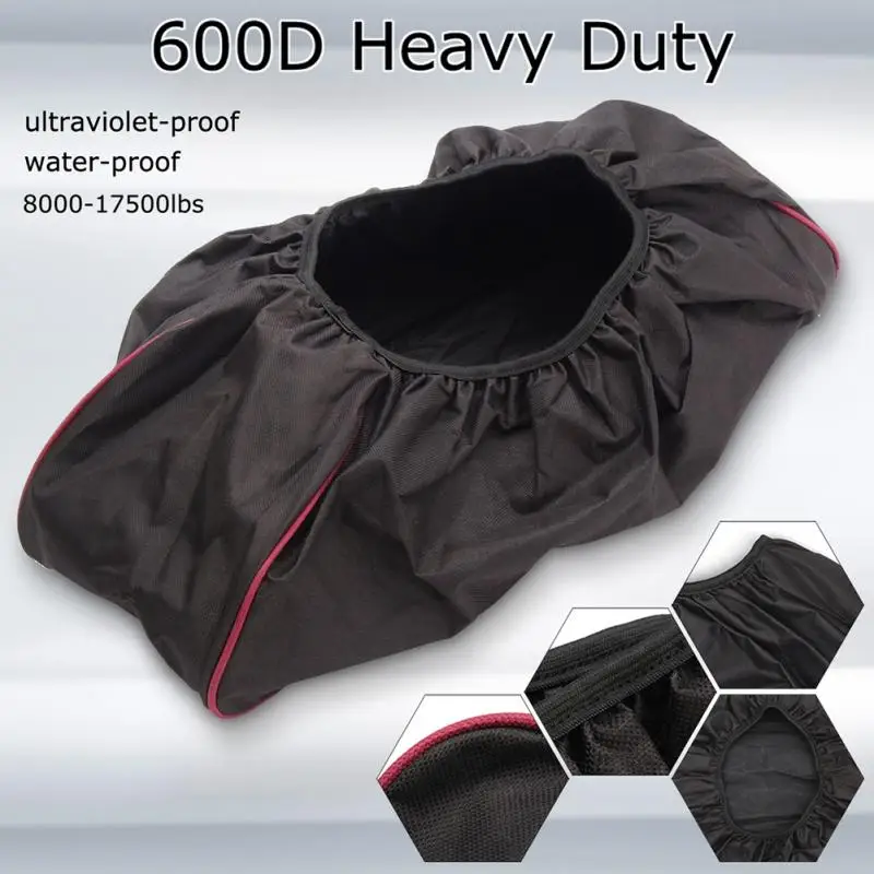 

Black 600D Soft Waterproof Winch Dust Cover Driver Recovery 8000 17500lbs