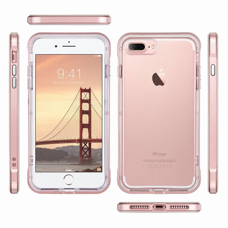 Ascromy For iPhone 8 Plus Case Frame Crystal Clear Rubber Hybrid Protective Case Cover for iPhone 7 X 6 S 6S 5 5S SE Accessories (5)