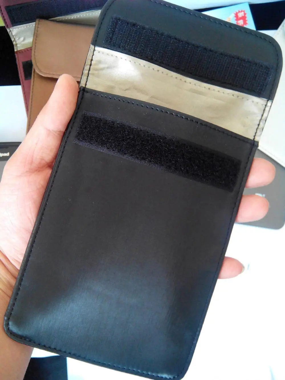 gps RFID блокиратор сигнала предотвращает отслеживание сотового телефона сумка Анти-шпион изолятор сигнала блокиратор чехол для 5," samsung huawei - Цвет: Черный