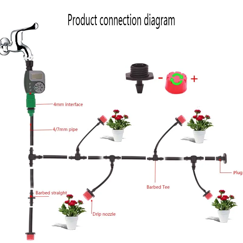 35 м 30 м 25 м автоматический таймер полива сада DIY микро капельного орошения системы завод самостоятельно наборы садовых шлангов Регулируемый капельница