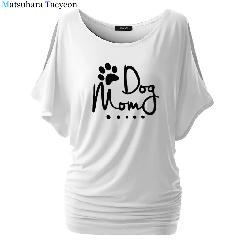 

Pkorli Dog Mom T Shirt Women Harajuku Fynny Graphic T-Shirt Dog Mama Women Tshirt Batwing Sleeve Caasual Shortr Lover Gift Tees