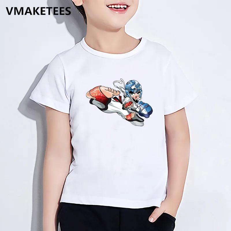 Детская летняя футболка с короткими рукавами для мальчиков и девочек детская футболка с принтом тхэквондо в Корейском стиле забавная повседневная одежда для малышей HKP631
