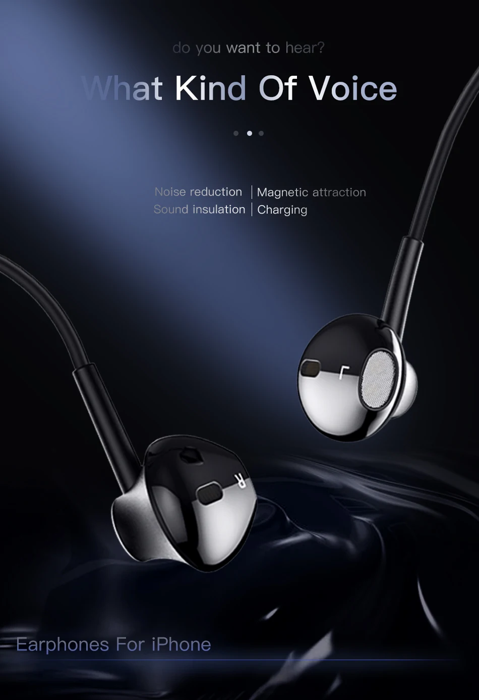 !ACCEZZ 2 in 1 Magnetic Lighting Earphone For iphone XS MAX XR X 8 7 Plus Phone Charging Adapter In-Ear HiFi Earphones IOS 11 12 (1)