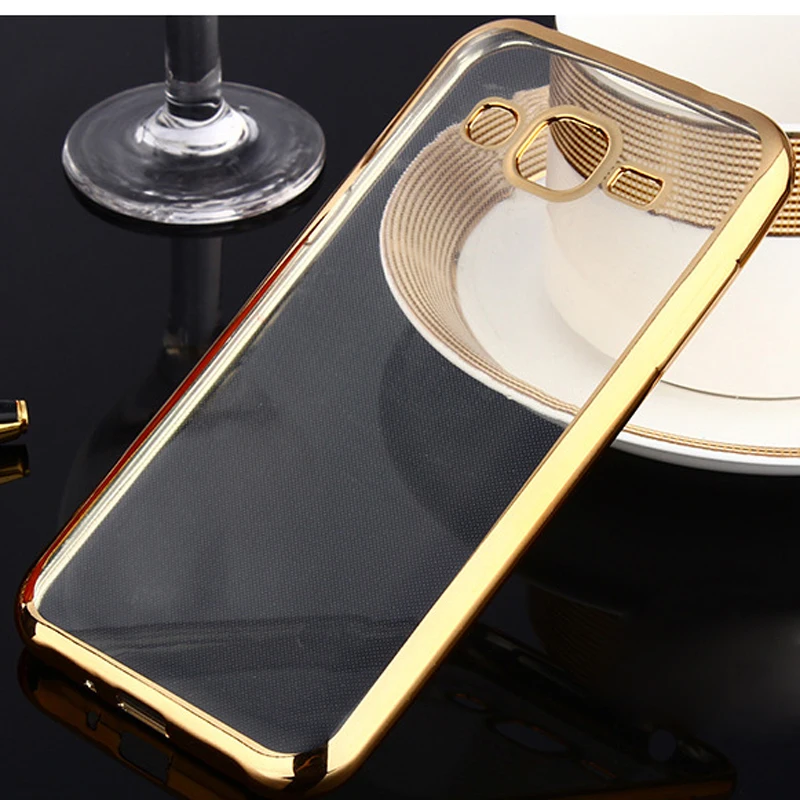 Ultra Thin Gold Plating Crystal TPU case For Samsung Galaxy J1 J100 J1 Ace J110 J2 J200 J3 J300 J3000 J5 J500 j7 back cover