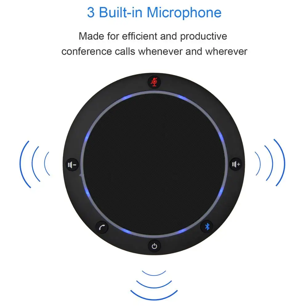 Tenveo NA100B Bluetooth USB Конференц-динамик телефон для VoIP софтфонов через ПК и мобильный телефон музыкальный динамик