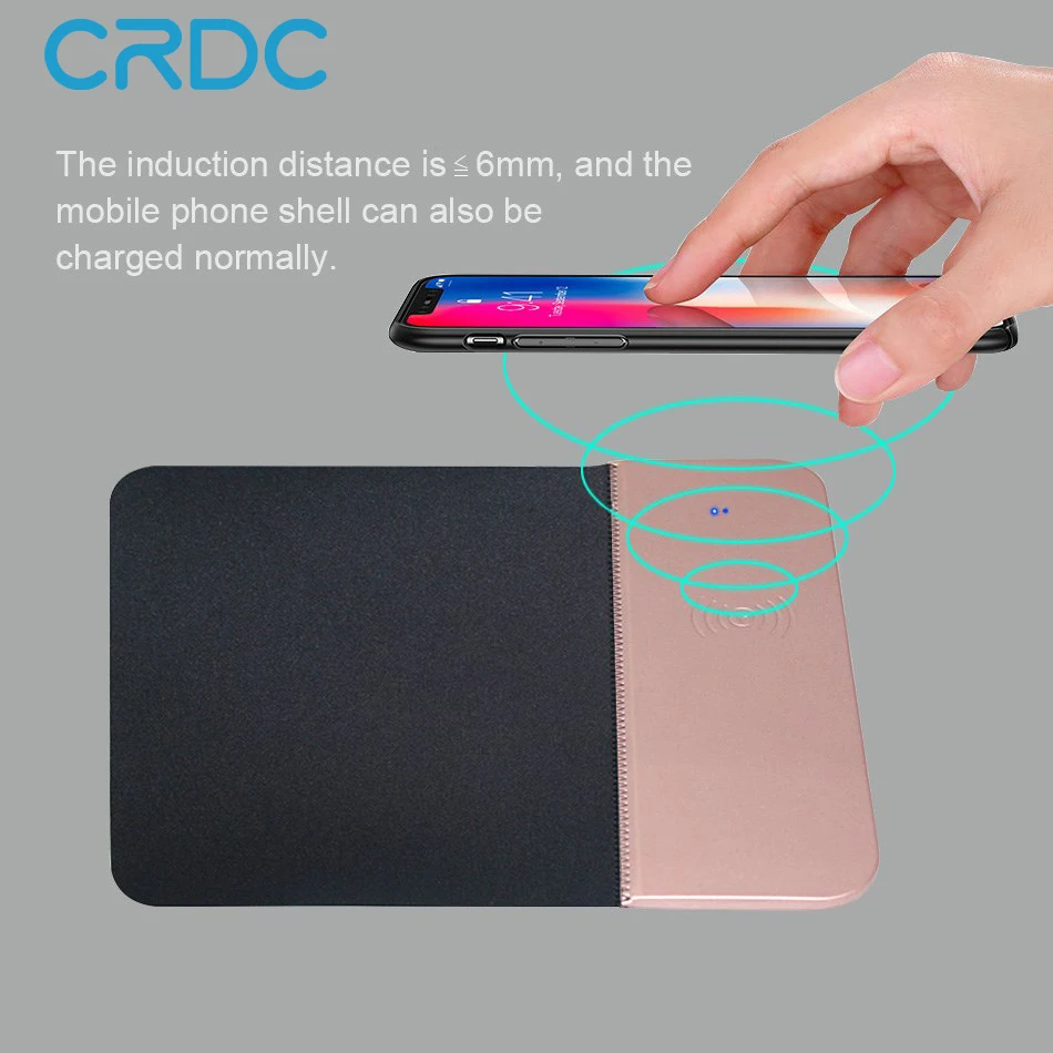 CRDC QI Wireless Charging Mouse Pad Mobile Phone Wireless Charger