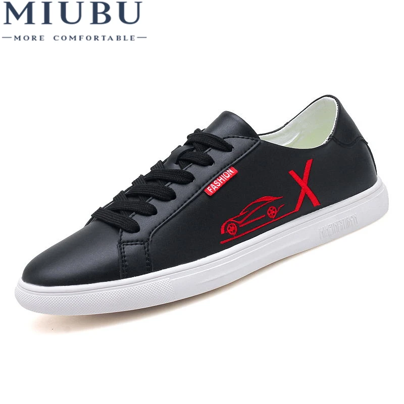 

MIUBU Men Shoes Brand Casual Shoes Solid Lace-up Retro Breathable Shoes Microfiber Leather Flats Shoes Mens Footwear