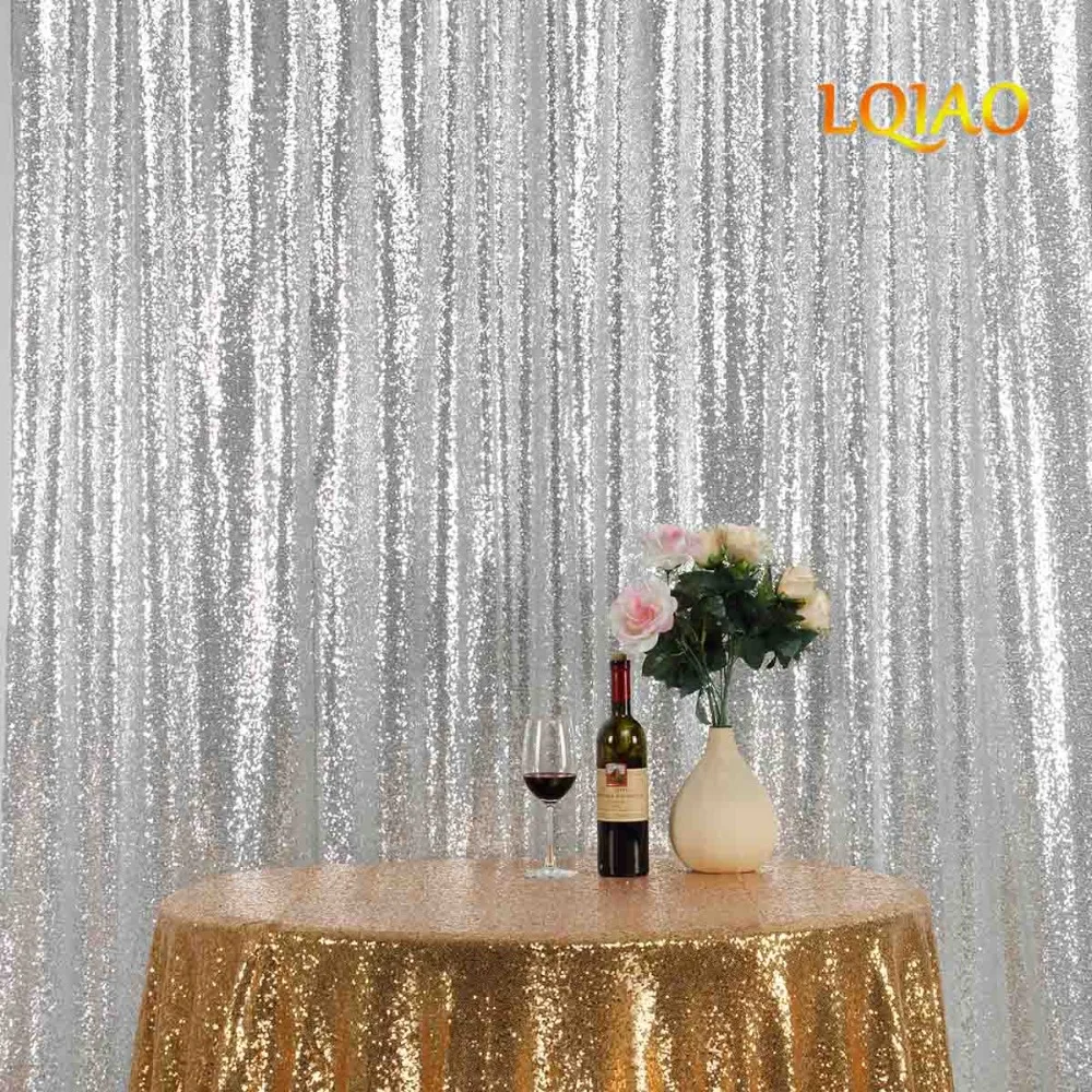 Silver Sequin Curtain Backdrop-001