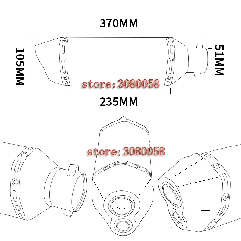 Лазерная маркировка Универсальный 51 мм мотоцикл выхлопной модифицированный глушитель из нержавеющей стали с дБ убийца для Ninja250 Z300 R25 двойное отверстие GY6