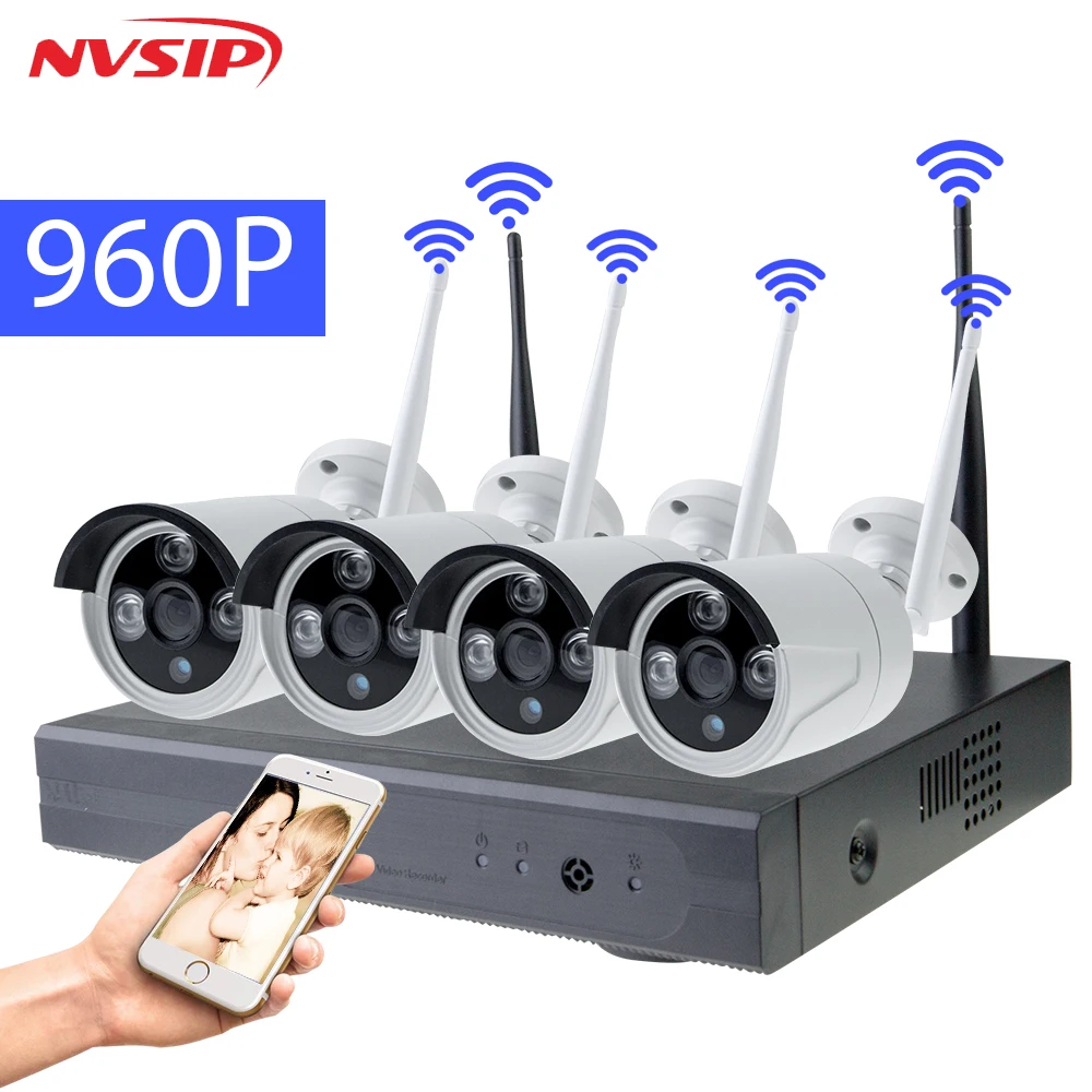 4 канала 960P HDMI NVR шт. 1 3 Мп ИК наружная погодозащищенная P2P CCTV Беспроводная IP камера