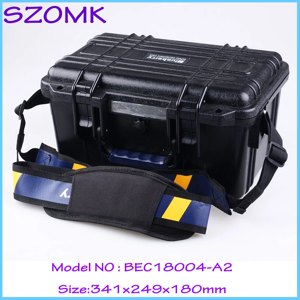 

SZOMK Plastic shockproof waterproof tool case plastic sealed waterproof safety equipment case (1pcs) 341*249*180mm portable box
