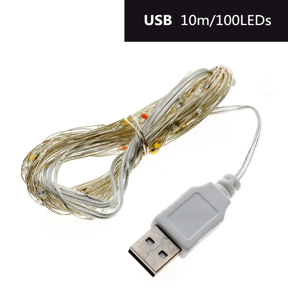 Праздничный светильник ing String USB порт 5 м 50 светодиодный/10 м 100 светодиодный s наружное внутреннее украшение Рождественский праздничный светодиодный светильник - Испускаемый цвет: USB 100LED