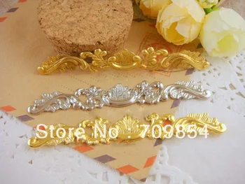 

free shipping!!! 100pcs/lot 11*75mm brass /gold /white K color filigree wrap jewelry findings