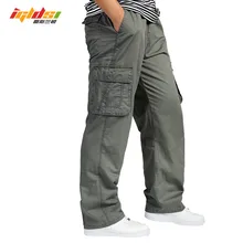 Мужской комбинезон с эластичной резинкой на талии, мужские Длинные Мешковатые прямые брюки, брюки-карго для бега, мужские повседневные штаны размера плюс, большие размеры 5xl, 6xl