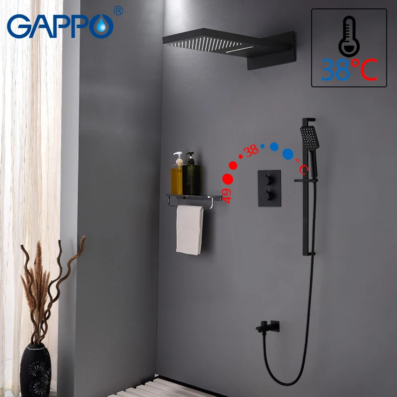 

GAPPO shower faucet bathroom faucet mixer ABS waterfall bath tap mixer bath shower head wall mounted shower faucet set