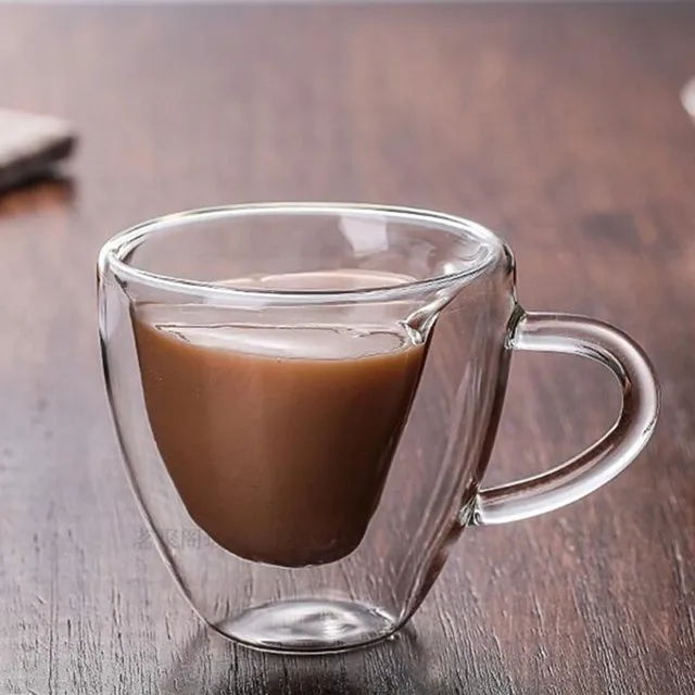 Tasse à café coeur en verre double paroi Cuisine Tasses et Mugs Cocooning.net