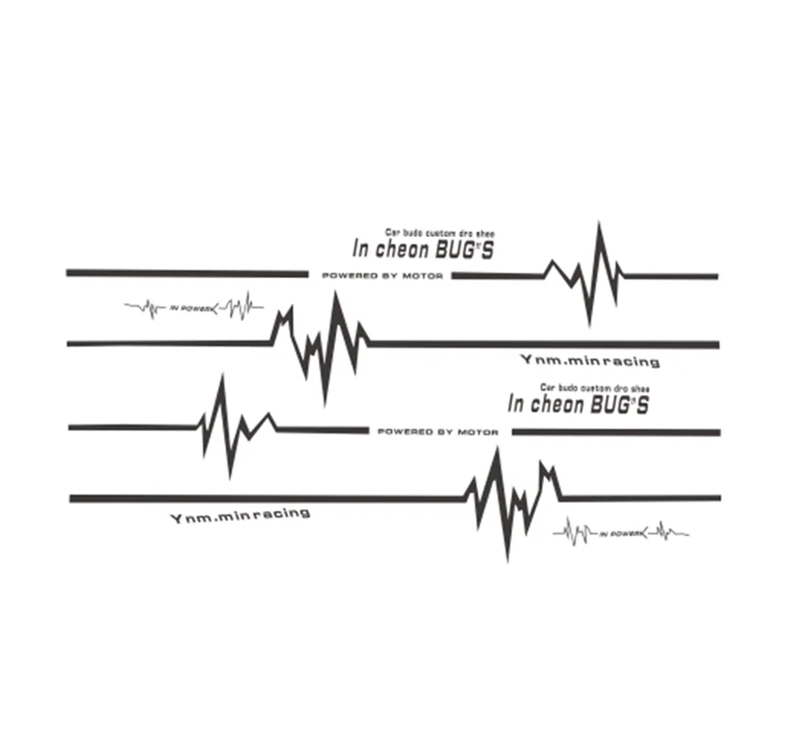 Универсальный автомобильный виниловый стикер для тела, страсть, электрокардиограмма, полоски, дорожный трейлер, стикер всего тела