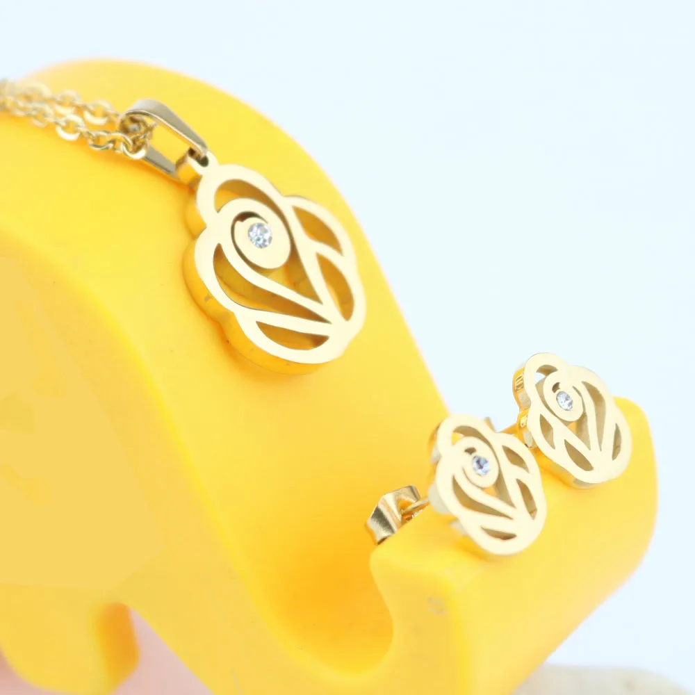 Pendant Necklace and Earrings Jewelry Sets                    PF-T1012DG4