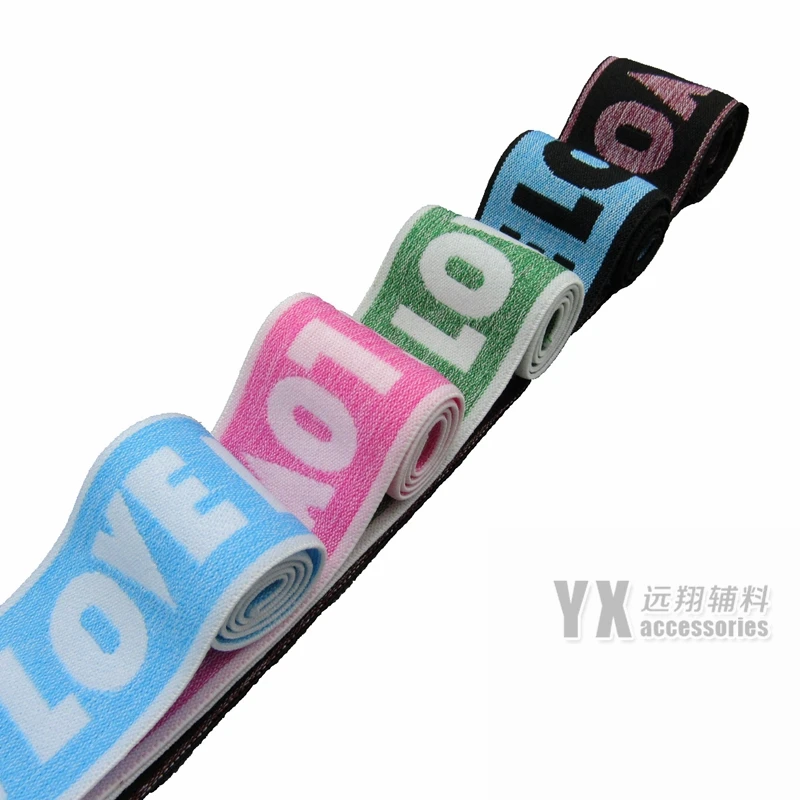 nylon Elastic band 4cm 3meters/lot letters love computer