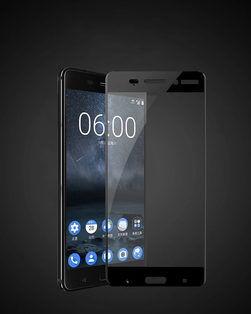 Hisomone 9H Tempered Glass For Nokia 6 2017 5 3 8 7 Screen Protector Anti Shatter Glass For Nokia 5 7 8 3 6 2017 Film