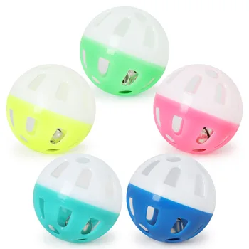 

Cute Cat Dog Toys Colourful Hollow Ball with Small Bell Wholesale Pet Puppy Playing Toys
