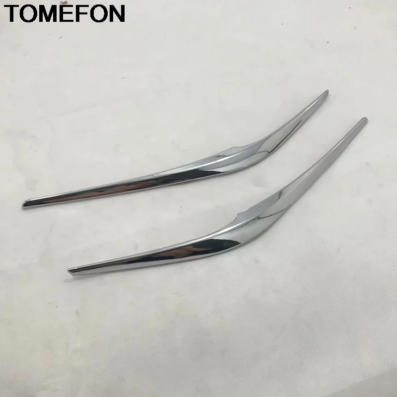 

TOMEFON For Mazda CX-5 CX5 2017 2018 2019 Front Headlight Head Lamp Eyebrow Eyelid Cover Trim Exterior Accessories ABS Chrome
