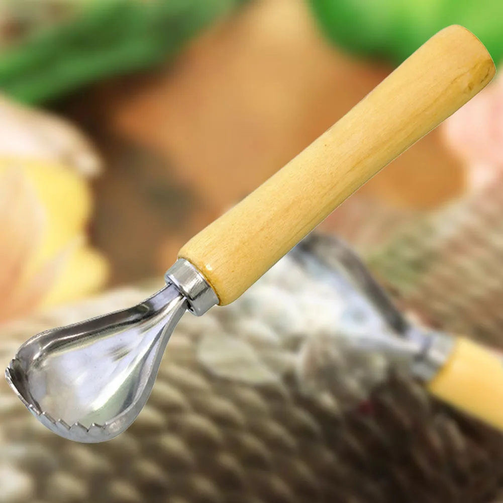 

Rustproof Kitchen Brush Healthy Manual Fast Remove Practical Wood Handle Fish Scale Scraper Graters Simple Cooking Tools Durable