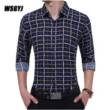 Рубашки в клетку Для Мужчин's Костюмы бренд Мода г. мужские рубашки с длинными рукавами высокое качество Мужская одежда Рубашки для мальчиков тонкий Для мужчин рубашка M-XXL