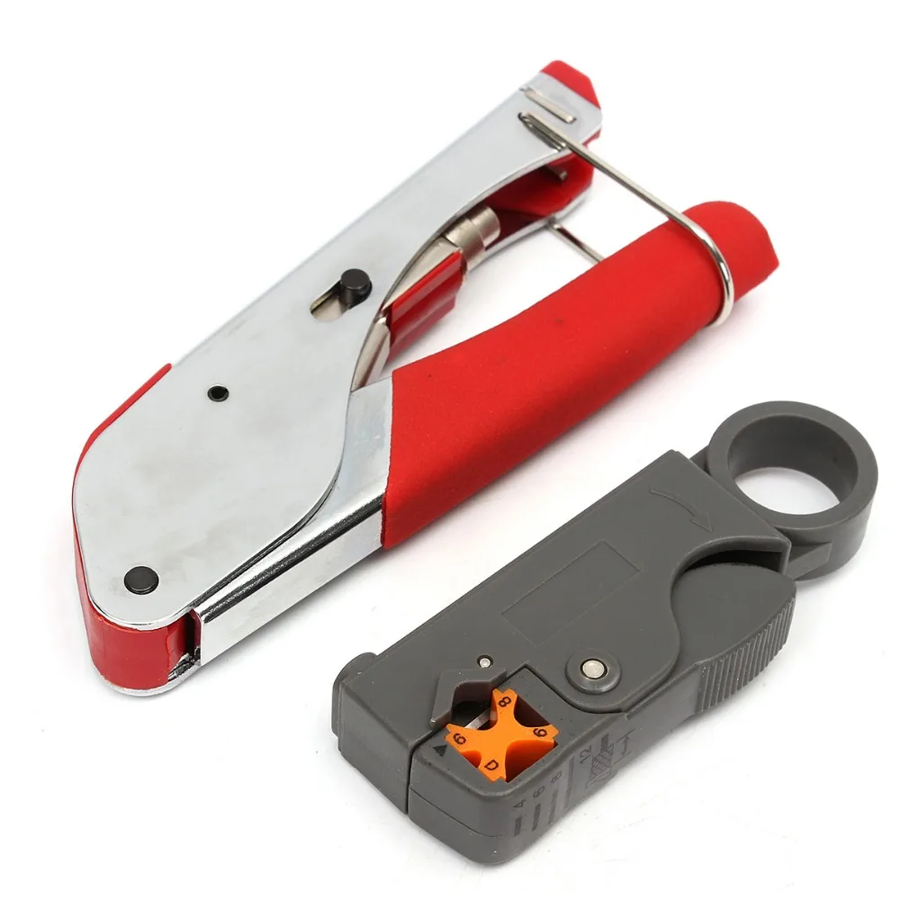 Compression Tool for RG59 RG6 BNC RCA Coaxial Connector Coax Crimper F Type