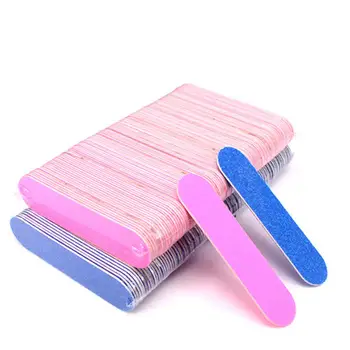 

BellyLady 100pcs Double-sided Nail Files Disposable Nail File Set Manicure Tools (Random Color)