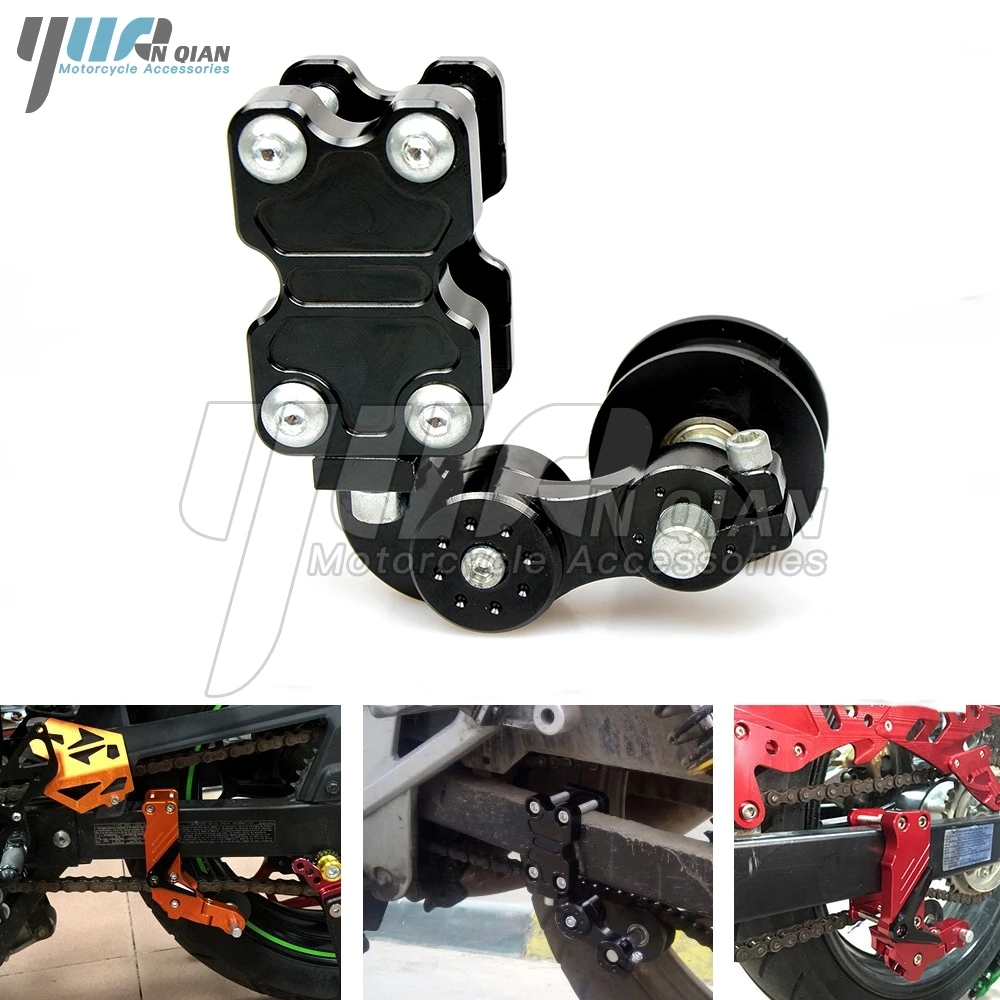 Universal Motorcycle Aluminum Rubber Chain Tensioner Motorbike ATV