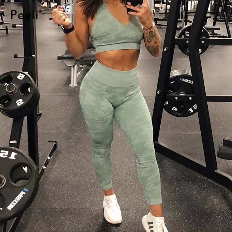 camo seamless sports bra