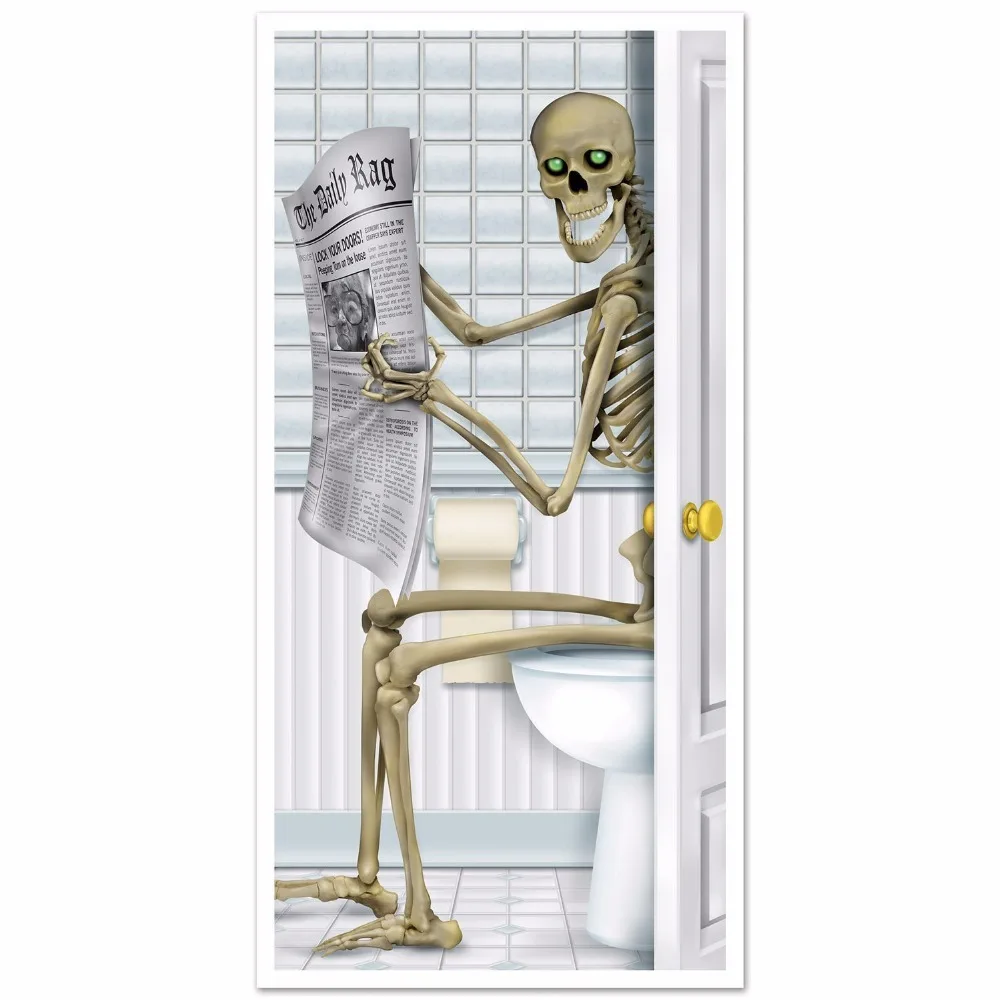 

PVC Horror Atmosphere Zombie Glass Door and Window Sticker Halloween Day Decoration Props Biochemical Bone man Static Poster