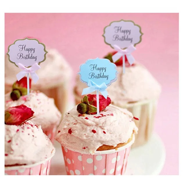 5pcs happy birthday cupcake