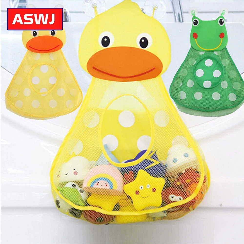 

Little Duck Little Frog Baby Shower Bath Toys Storage Mesh with Strong Suction Cups Toy Bag Net Bathroom Organizer