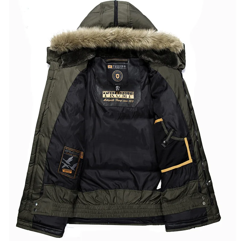 Мужская зимняя куртка на молнии теплая парка из полиэстера с капюшоном|winter jacket