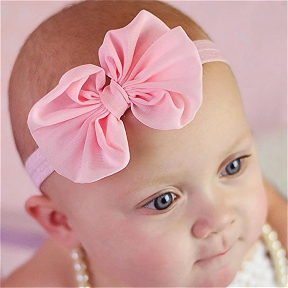Buy Nylon Bow Elastic Baby Girls Headband 3pcs/lot