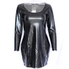 2017 Plus S-2XL Classic Wetlook Black Mini Dress Bodycon Clubwear Sexy Long Sleeve Wrapped Fetish Faux Latex Women Night Wear ► Photo 3/6