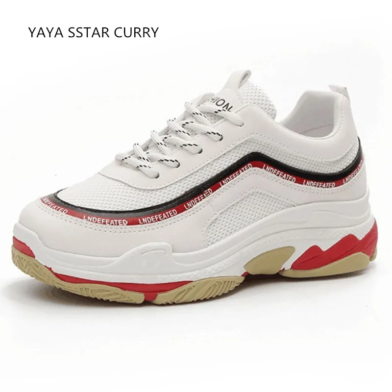

YAYA SSTAR CURRY Dad shoes 2018 spring ins super fire outdoor ulzzang thick bottom white shoes women high running shoes