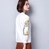Chiffon Blouses Women Simple Long Sleeve Spring Autumn New Shirts Office Ladies V-neck Embroidered Casual Tops Clothes H9041 5