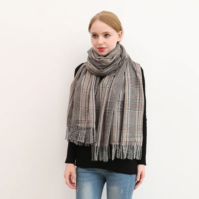 VISROVER, 3 цвета, модный двухмерный зимний кашемировый шарф для женщин, роскошные хлопковые шали, мягкое теплое пончо