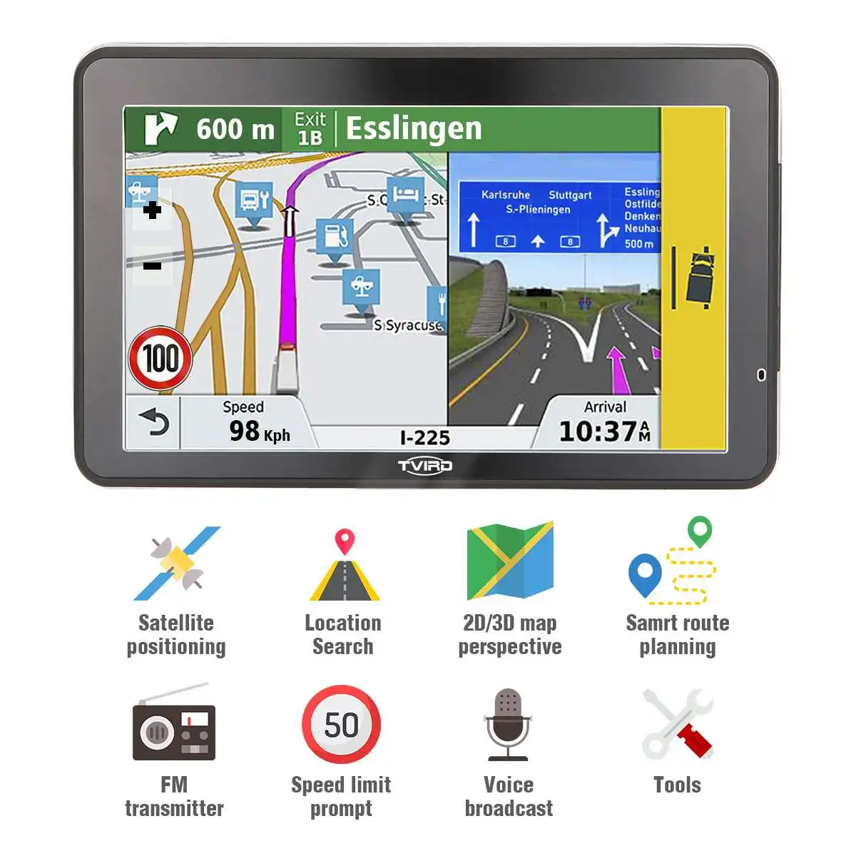 

7 Inch Car GPS Navigation FM Tvird Vehicle 2019 Latest US UK AU Map Sat Nav Truck GPS Navigators Automobile Voice Prompt System