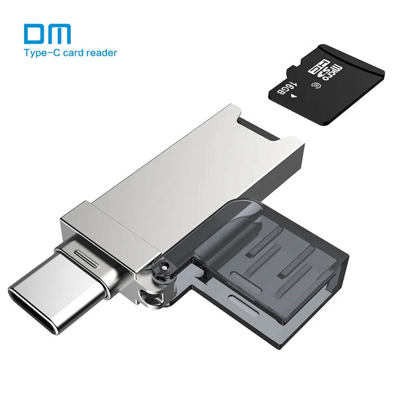 DM USB C кард-ридер CR006 Micro SD/TF Тип C Мульти устройство чтения карт памяти для MacBook или смартфон с USB-C интерфейс