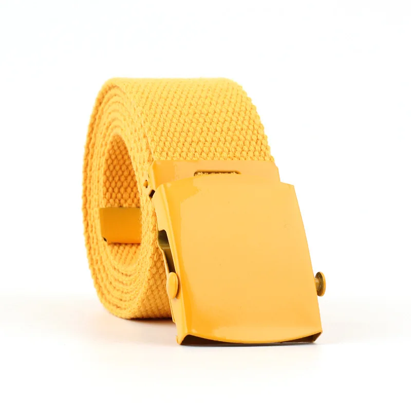Интернет взрыв ремень из плотной ткани в стиле унисекс ткачество гладкая пряжка для ремня для отдыха молодежь ремень из плотной ткани - Цвет: Цвет: желтый